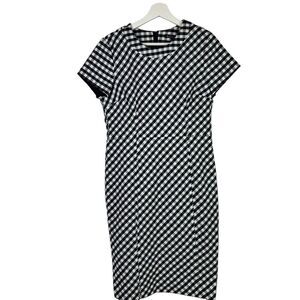 Brooks Brothers Navy White Gingham Check Short Sleeve Dress size 8
